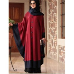 Kaftan Abaya with Navy Blue Border