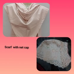 Triangle shape scarf with Net cap