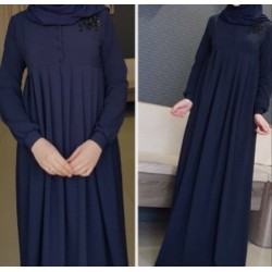 Pleated Button Abaya